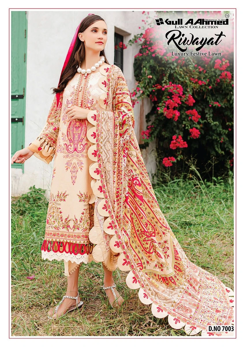 Gull Ahmed Riwayat Vol 7 Lawn Cotton Wholesale Pakistani Salwar Suit Catalog